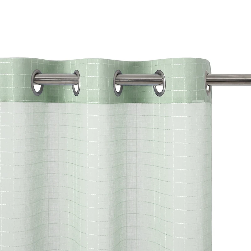 Mainstays Windowpane Sheer Curtain Panel Pair, Set of 2, White, 38" W x 84" L, 2 Set MS Sheer Curtain Panel