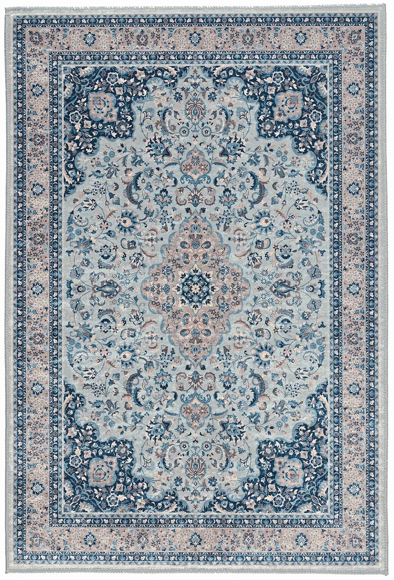 Emerald Paulson Cream & Blue 5' x 7' Area Rug