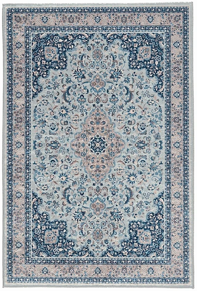Emerald Paulson Cream & Blue 5' x 7' Area Rug