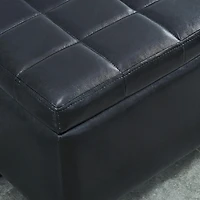 Ottomane De Rangement Similicuir – Noir