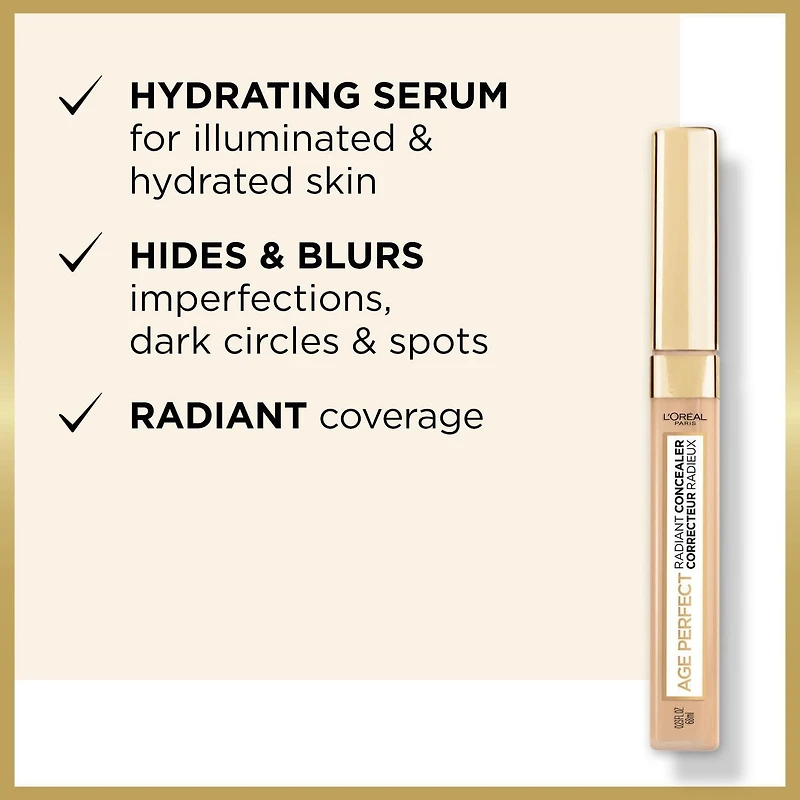 L'Oréal Paris Age Perfect Correcteur Radieux, Sans Se Déposer Dans Les Ridules, Beige Ivoire, 6.8  ML