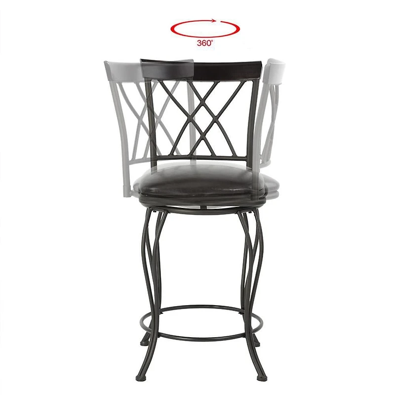 Homylin Swivel Counter Height PU Bar Stools Set of 2, 24inch