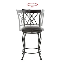 Homylin Swivel Counter Height PU Bar Stools Set of 2, 24inch