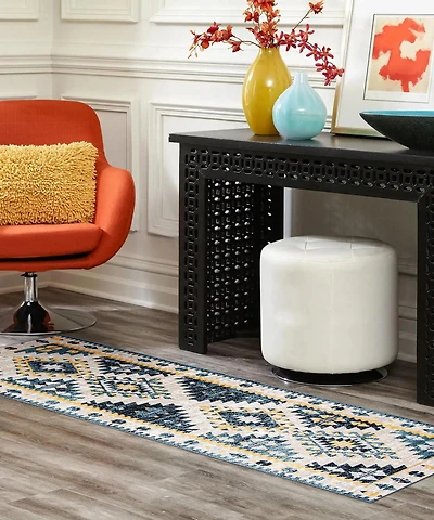 ECARPET Washable Vintage Turkish Tribal Area Rug & Runner for Hallway, Living Room, Bedroom