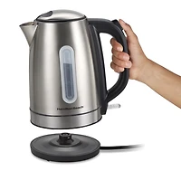 Hamilton Beach 1.7L Stainless Steel Electric Kettle with LED Light Ring 41037C, 1.7L Capacity