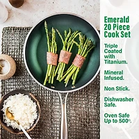 Granitestone Diamond 20 Piece Nonstick Emerald Aluminum Pots and Pans Cookware & Bakeware Kitchen Set