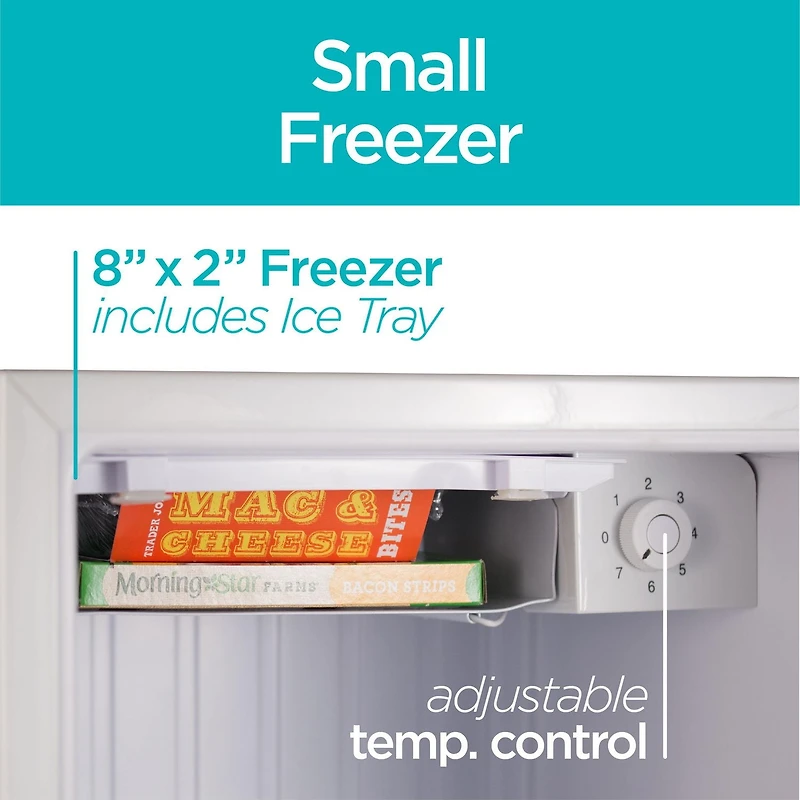 Black + Decker BCRK17W Compact Refrigerator Energy Star Single Door Mini Fridge with Freezer, 1.7 Cubic Ft., White