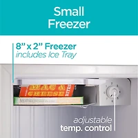 Black + Decker BCRK17W Compact Refrigerator Energy Star Single Door Mini Fridge with Freezer, 1.7 Cubic Ft., White