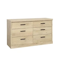 Sauder Aspen Post 6-Drawer Dresser in Prime Oak Finish