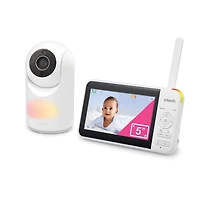 VTech VM5267 Monieur de bébé vidéo de 5 po avec panoramique et inclinaison, veilleuse - blanc