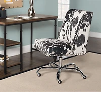 Monroe Black Cow Print Office Chair