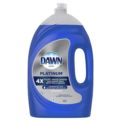Détergent à vaisselle liquide Dawn Platinum, parfum Pluie rafraîchissante 2,21L
