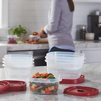 Contenant de conservation des aliments Rubbermaid avec couvercle à évent Easy Find Lids, couvercle rouge, 710 ml (3 tasses)