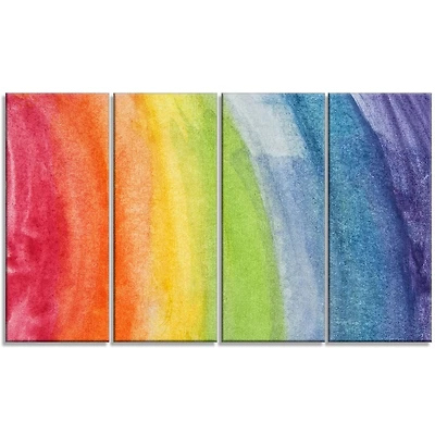 Design Art Flowing Rainbow Colours Multipanel Abstract Extra Large Metal Wall Art