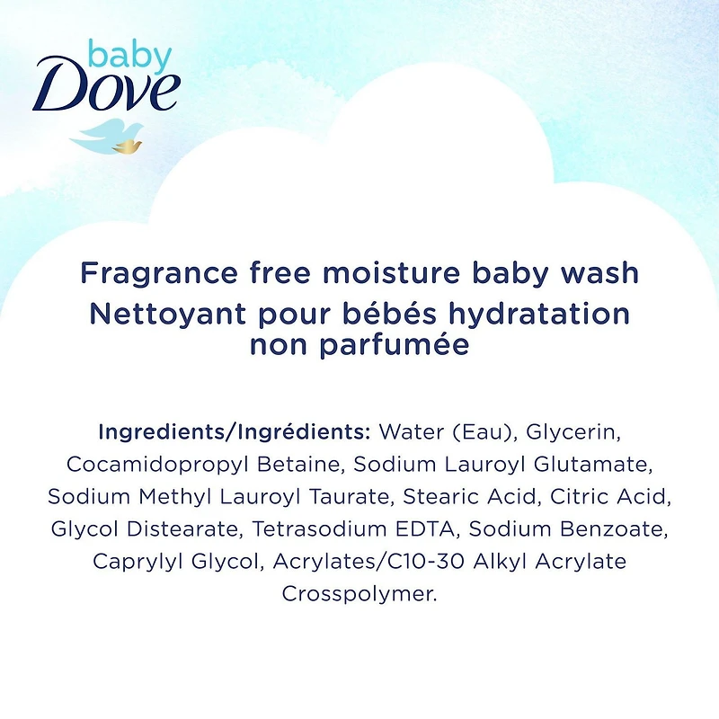 Nettoyant Baby Dove hypoallergénique Hydratation peau sensible Nettoyant pour bébé 591ml