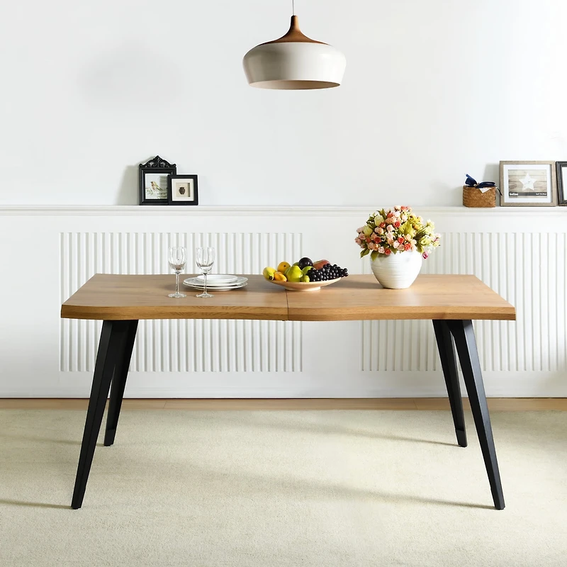 Bureau d'écriture Homy Casa avec bords naturels, idéal pour un espace de travail à domicile, couleur naturelle