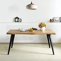 Bureau d'écriture Homy Casa avec bords naturels, idéal pour un espace de travail à domicile, couleur naturelle