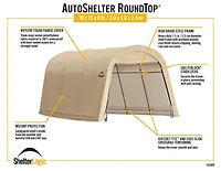 ShelterLogic AutoShelter Roundtop 10 x 15 x 8 ft Sandstone AutoShelter Roundtop