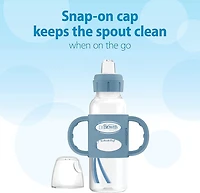 Biberon étroit avec poignées en silicone de Dr. Brown’s® Milestones™ Bleu paquet de 2