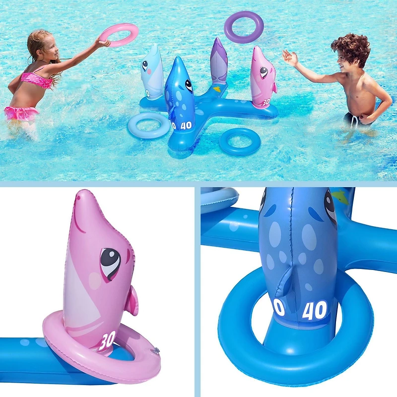 Jeu de lancer d'anneaux de dauphin gonflable Splash Buddies