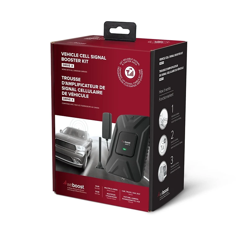 Kit amplificateur de signal cellulaire weBoost Drive X Vehicle 4G - Noir