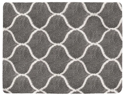 MAINSTAYS 48"x66" Grey and White Tufted Sanborn Shag Rug