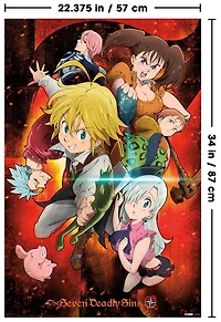 The Seven Deadly Sins - Characters Wall Poster, 22.375" x 34"