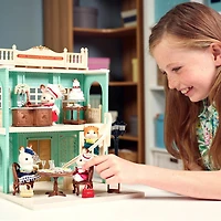 Town Series Delicious Restaurant Calico Critters, Ensemble de jeu de maison de poupée tendance avec meubles et accessoires