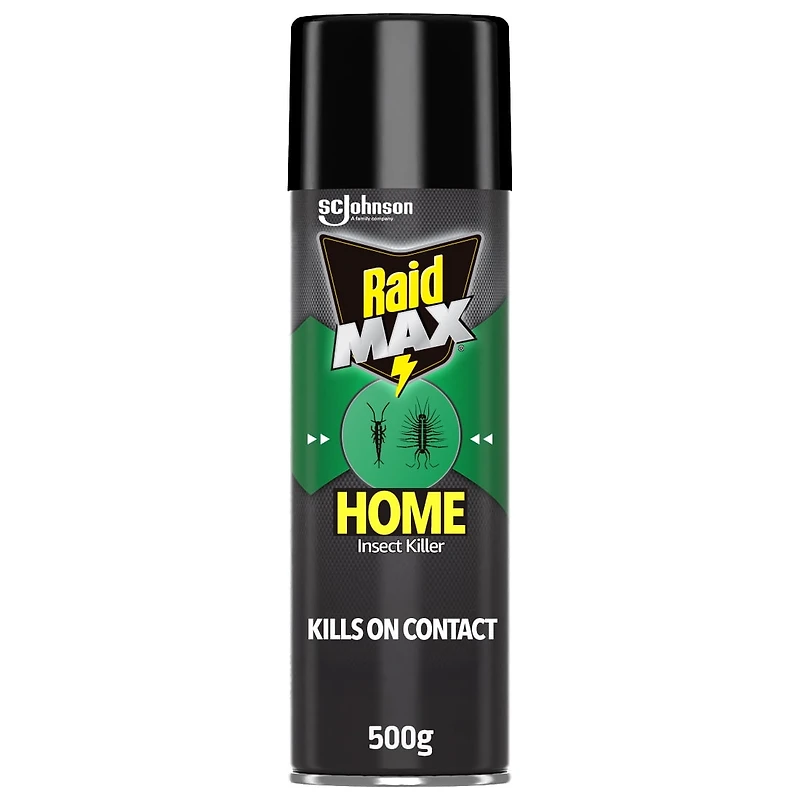 Insecticide Raid Max contre les insectes domestiques, tue les insectes en question par contact, pour utilisation à l’intérieur et à l’extérieur, 500 g 500 g