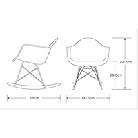 Fauteuil blanc moderne Nicer Furniture à fini mat de style moulé en plastique