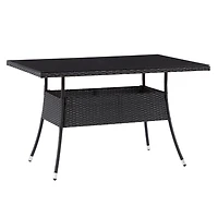 Table de salle à manger rectangulaire - Finition noire