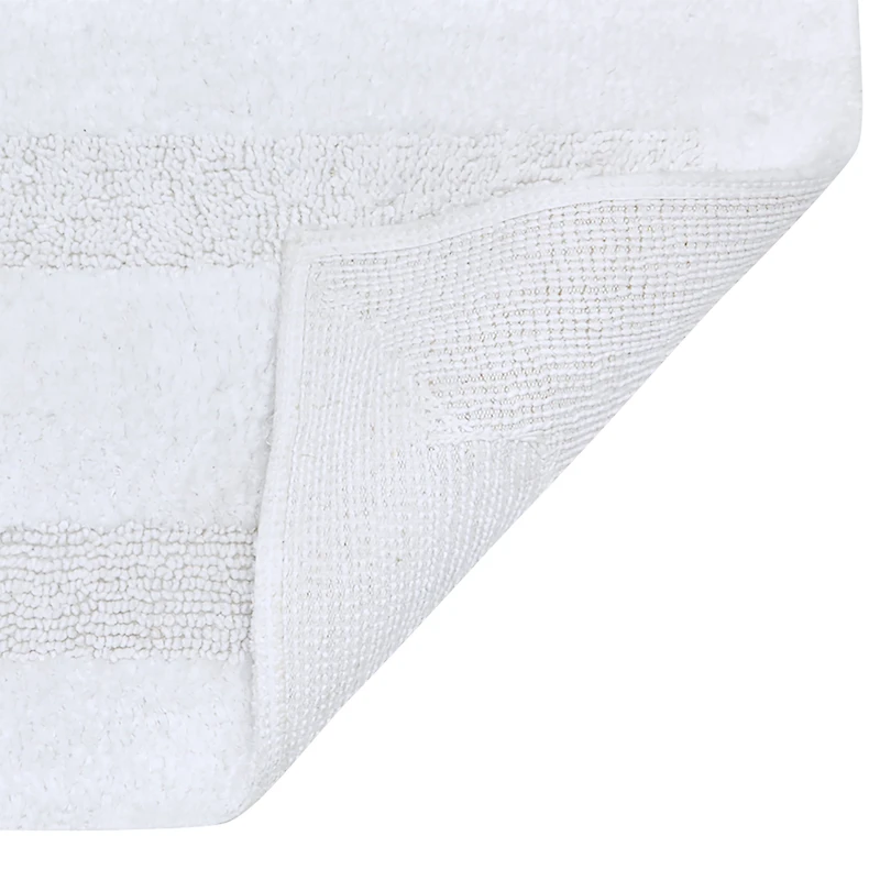 Tapis de bain Mainstays Racetrack 100% Coton Blanc, 17" x 24" Tapis de bain antidéparant