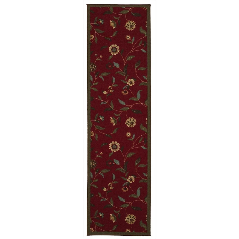 Ottomanson Ottohome Collection Non-Slip Rubberback Floral Leaves Design Indoor Rug
