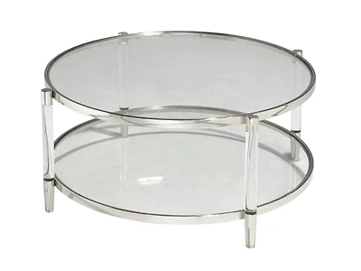 Table basse Emma, acrylique/argenté