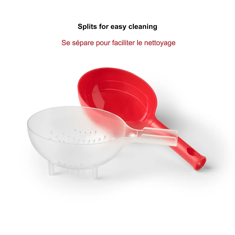 Starfrit Berry Colander, Flip Bubble Lid to Use, One Hand Use, Red, STARFRIT BERRY COLANDER