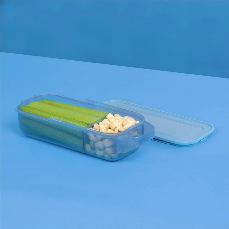 Sistema Ocean Bound Slide 'n Snack Food Storage Container, BPA-Free, 445 mL (1.9 cup)
