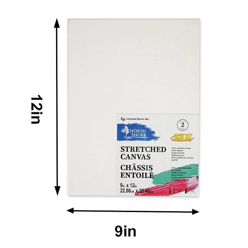 Paquet de 6 toiles tendues North Shore 9"x12"