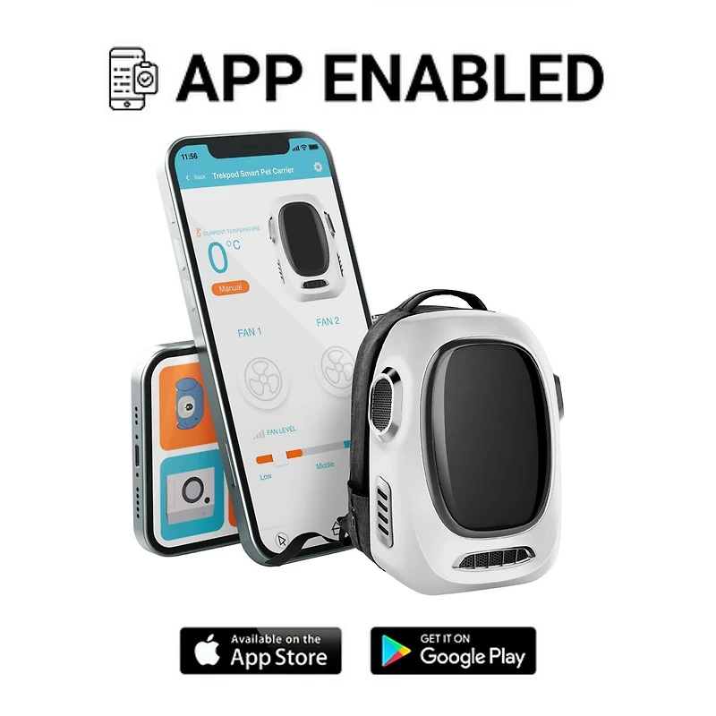 INSTACHEW Trekpod Smart Pet Carrier Backpack pour chats, petits chiens et chiots jusqu'à 17 livres, pour la randonnée et l'extérieur (blanc)