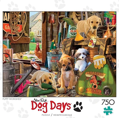 Buffalo Games - Le puzzle Dog Days - Puppy Workshed - en 750 pièces