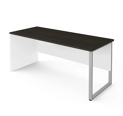 Bestar Pro-Concept Plus 71L Table de bureau avec patte de métal rectangulaire - Blanc et gris profond