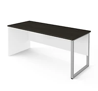 Bestar Pro-Concept Plus 71L Table de bureau avec patte de métal rectangulaire - Blanc et gris profond
