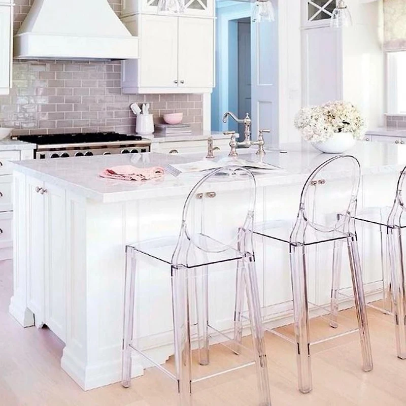 Heavenly Collection Clear Plastic Counter Stool For Dining Areas