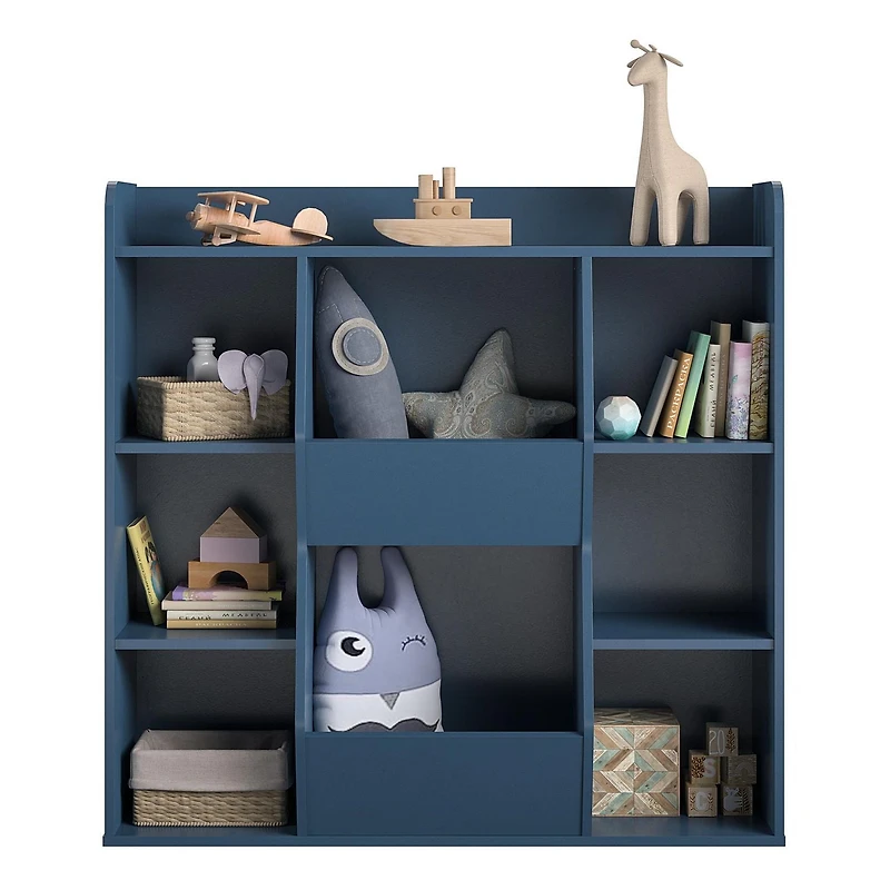 Ameriwood Home Tyler Kids Grande bibliothèque de rangement pour jouets Bleu marine