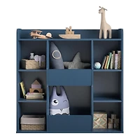 Ameriwood Home Tyler Kids Grande bibliothèque de rangement pour jouets Bleu marine