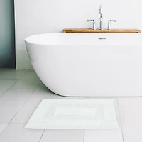 Tapis de bain Mainstays Racetrack 100% Coton Blanc, 17" x 24" Tapis de bain antidéparant