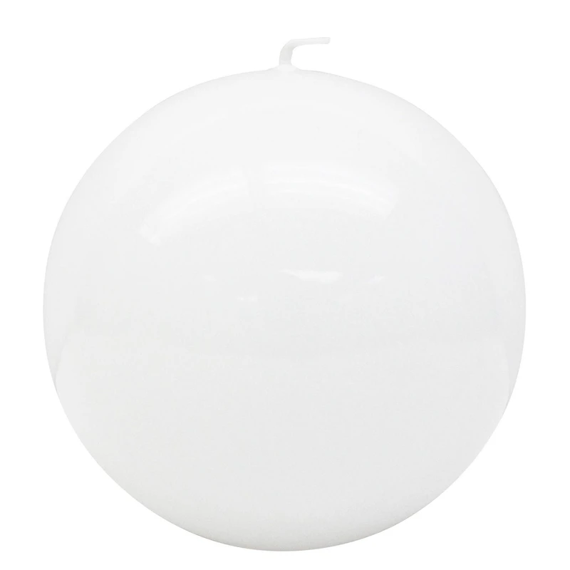 Bougie en forme de boule blanche haute brillance, non parfumée 4"Dia x 4”H
