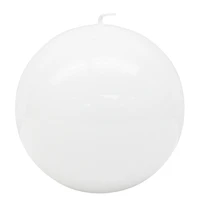 Bougie en forme de boule blanche haute brillance, non parfumée 4"Dia x 4”H
