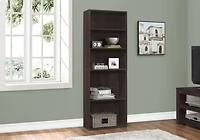 Monarch Specialties Bookshelf, Bookcase, 6 Tier, 72"h, Office, Bedroom, Laminate, Brown, Transitional