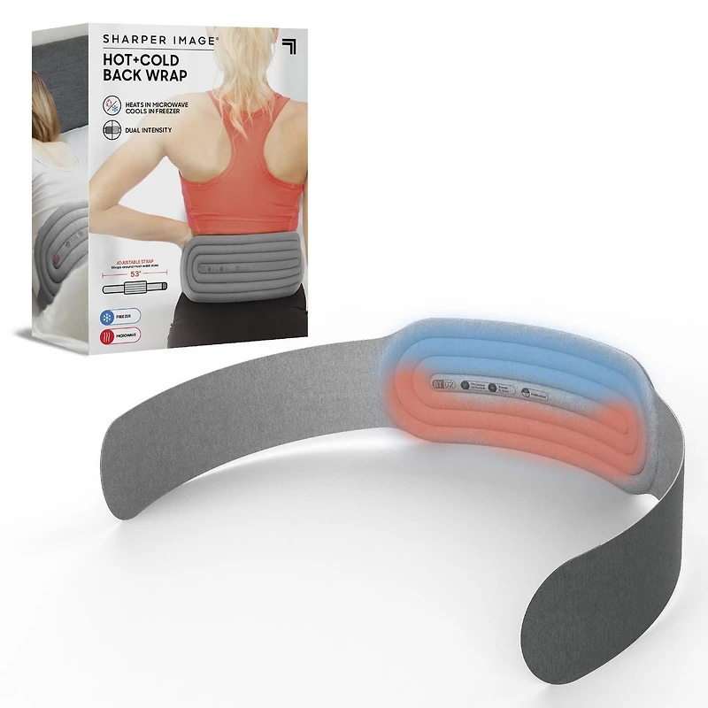 Sharper Image Hot + Cold Back Wrap, Dual Intensity Soft Fabric, 1.4 m Length