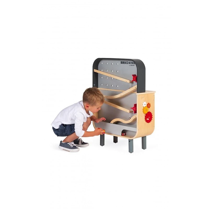 Janod - Brico'Kids - Etabli Reverso - 34 Accessoires en Bois - Jouet de Développement des Compétences Motrices - Apprentissage Précoce - Créatif et Imaginatif - Pour Tout-Petits - À partir de 3 Ans +